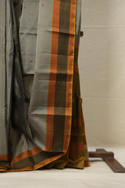 Teal Grey Kanjeevaram Silk Saree SRTGKSS960