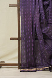 Purple HBP Cotton Silk Saree With Maheshwari Border - SRPCSS1604