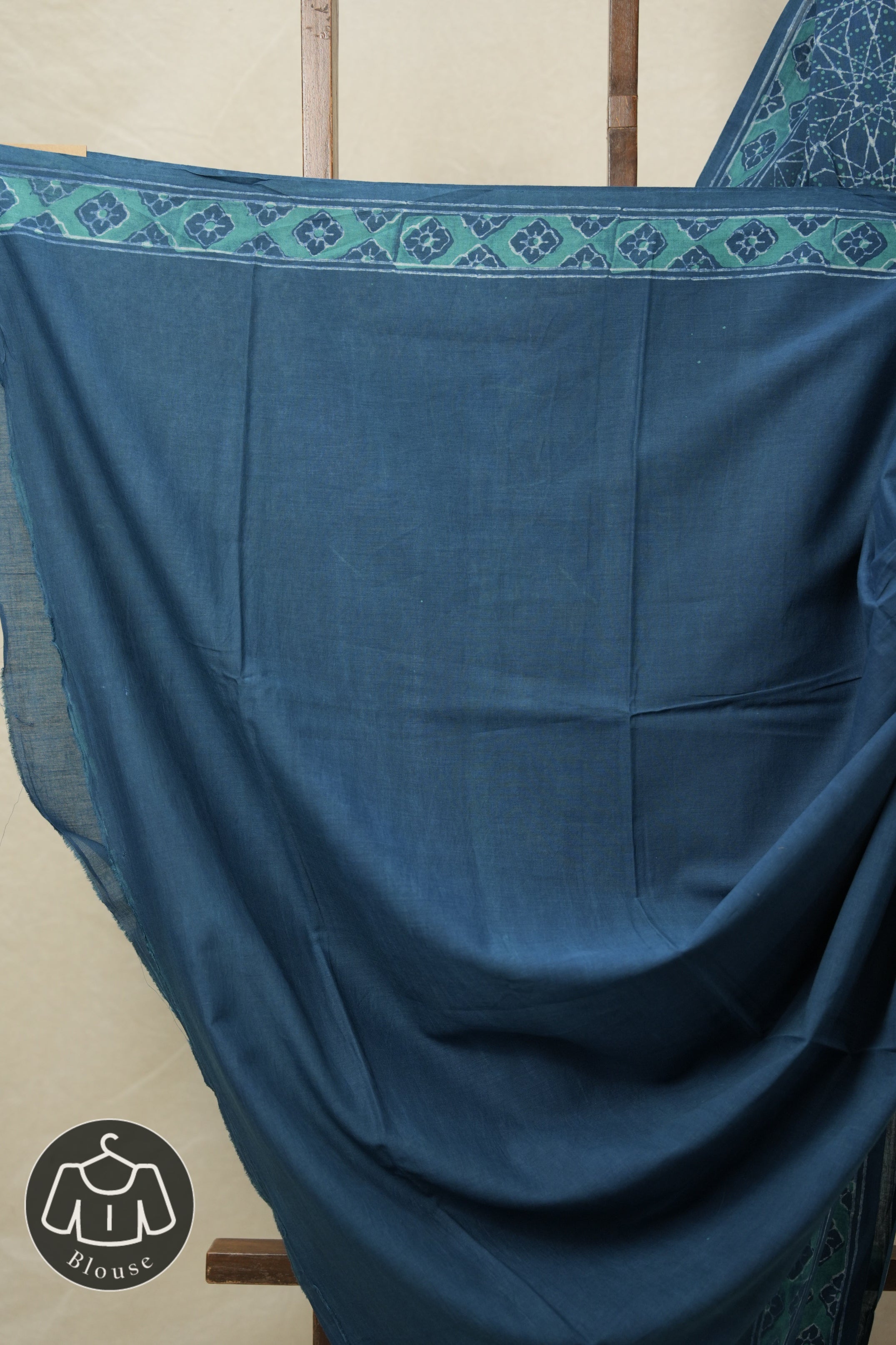 Teal Blue HBP Cotton Saree - SRTBCS3108