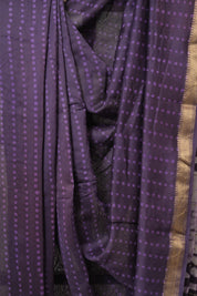 Purple HBP Cotton Silk Saree With Maheshwari Border - SRPCSS1604