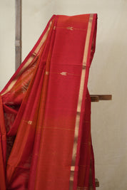 Red Maheshwari Saree - SRRMS1156