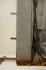 Teal Grey Kanjeevaram Silk Saree SRTGKSS960