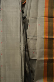 Teal Grey Kanjeevaram Silk Saree SRTGKSS960