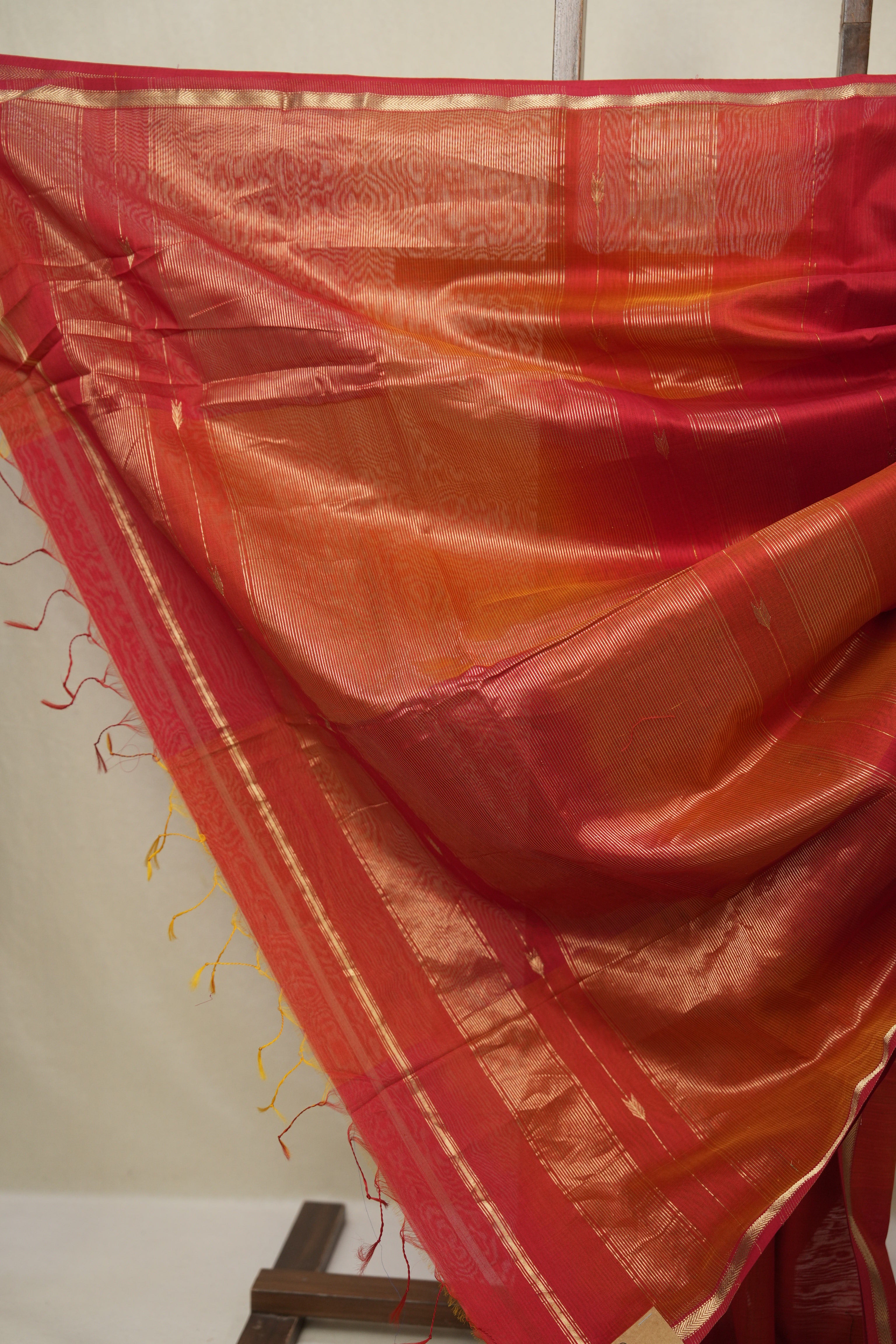 Red Maheshwari Saree - SRRMS1156