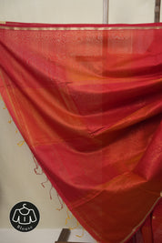 Red Maheshwari Saree - SRRMS1156