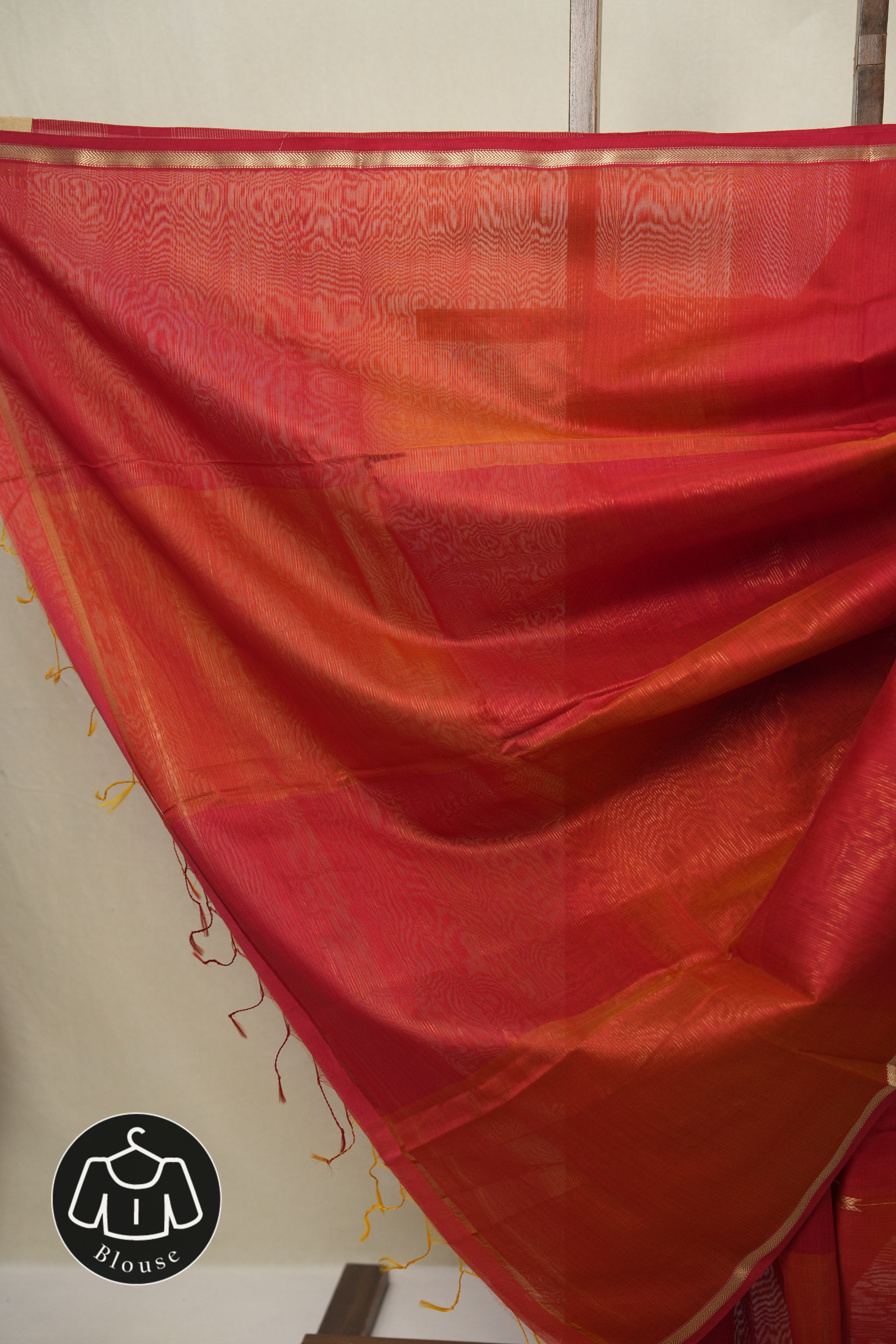 Red Maheshwari Saree - SRRMS1156