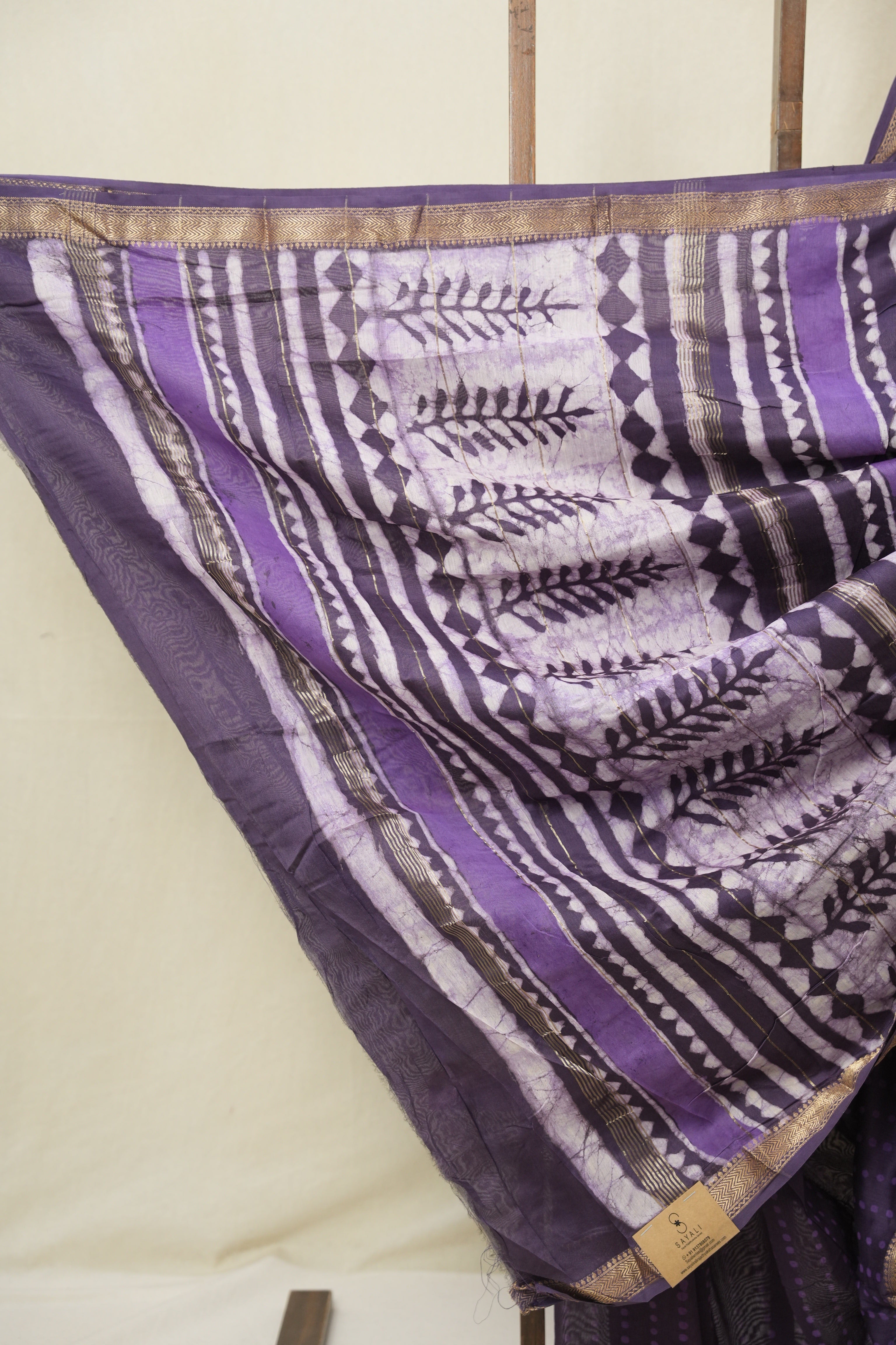 Purple HBP Cotton Silk Saree With Maheshwari Border - SRPCSS1604