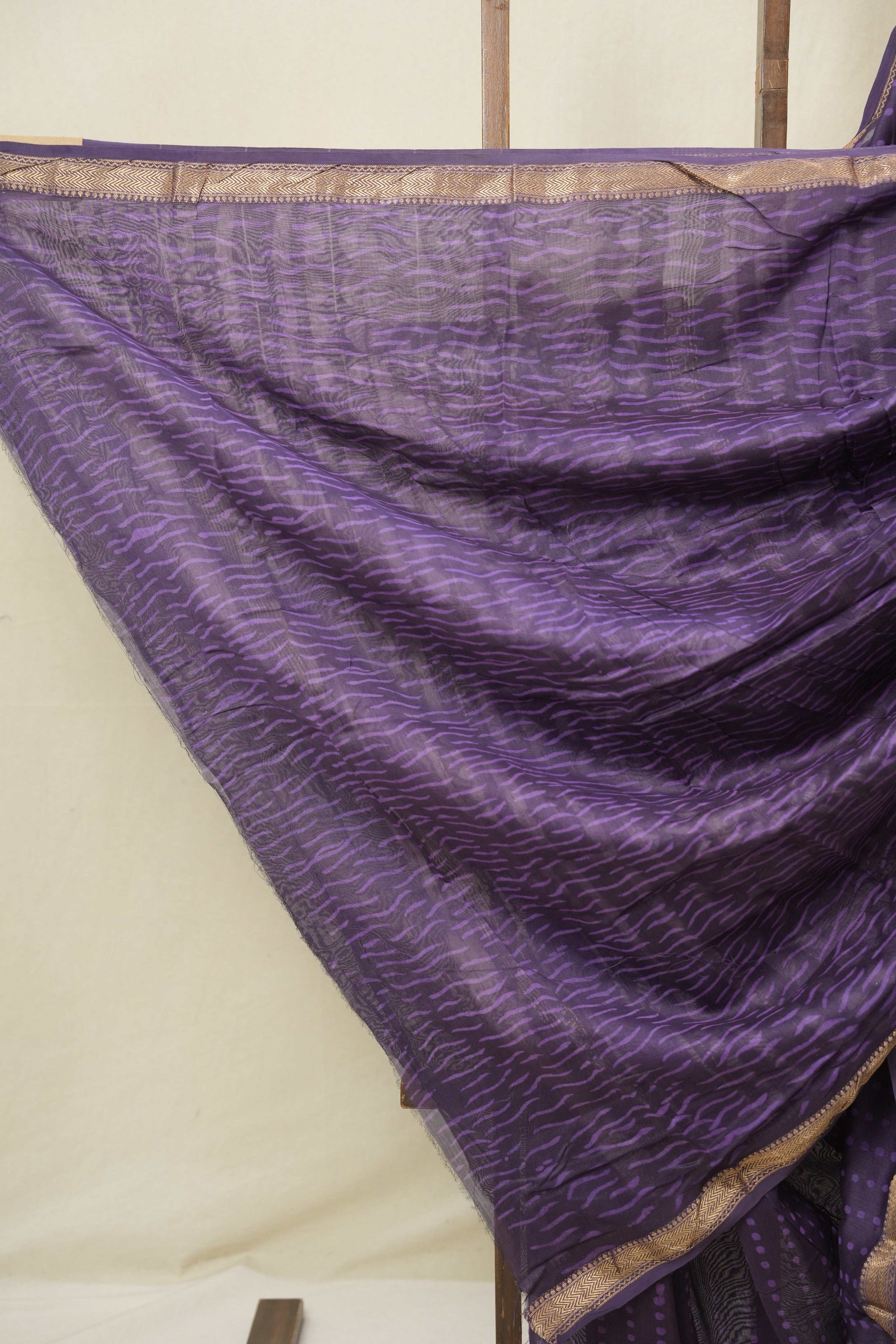 Purple HBP Cotton Silk Saree With Maheshwari Border - SRPCSS1604