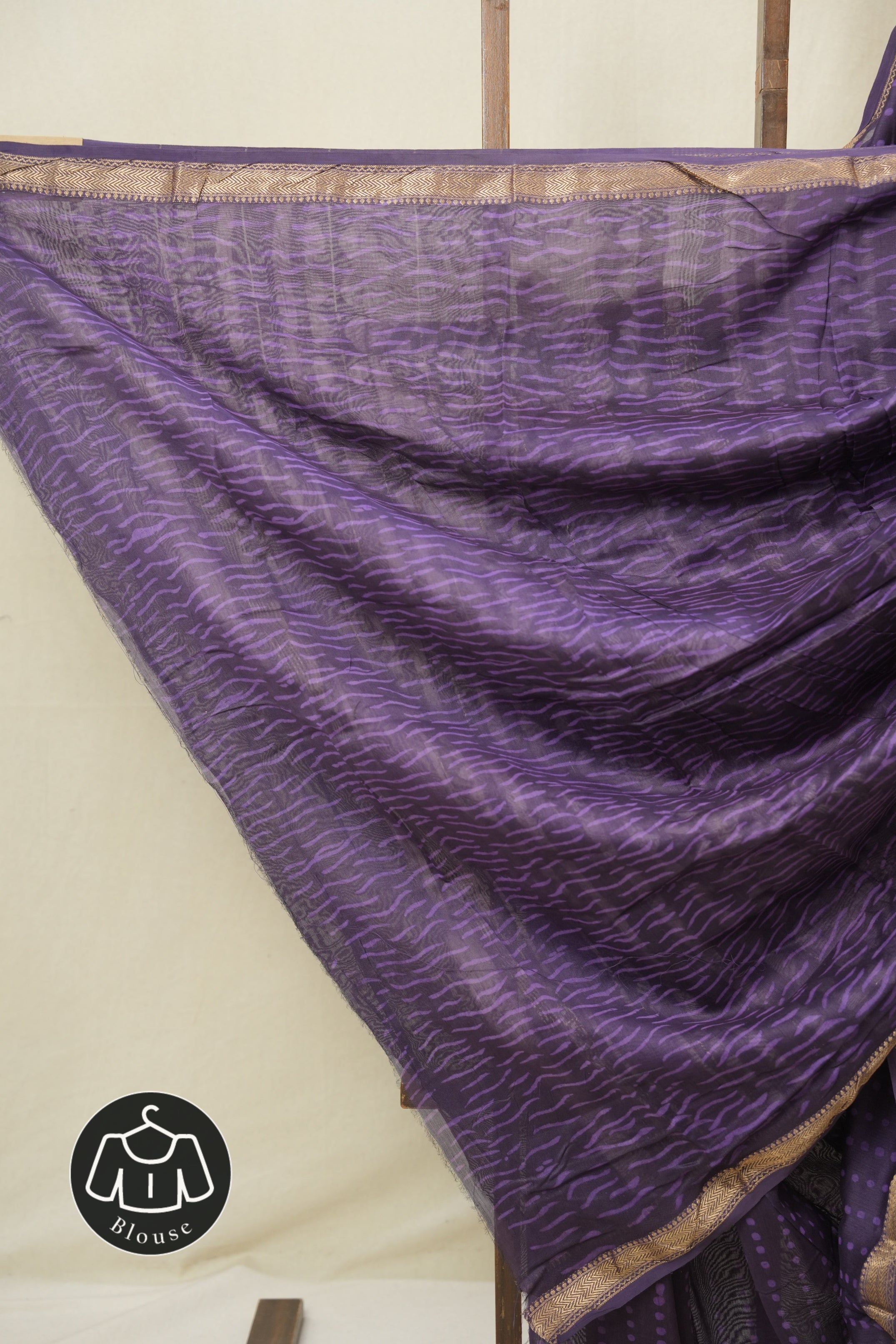 Purple HBP Cotton Silk Saree With Maheshwari Border - SRPCSS1604