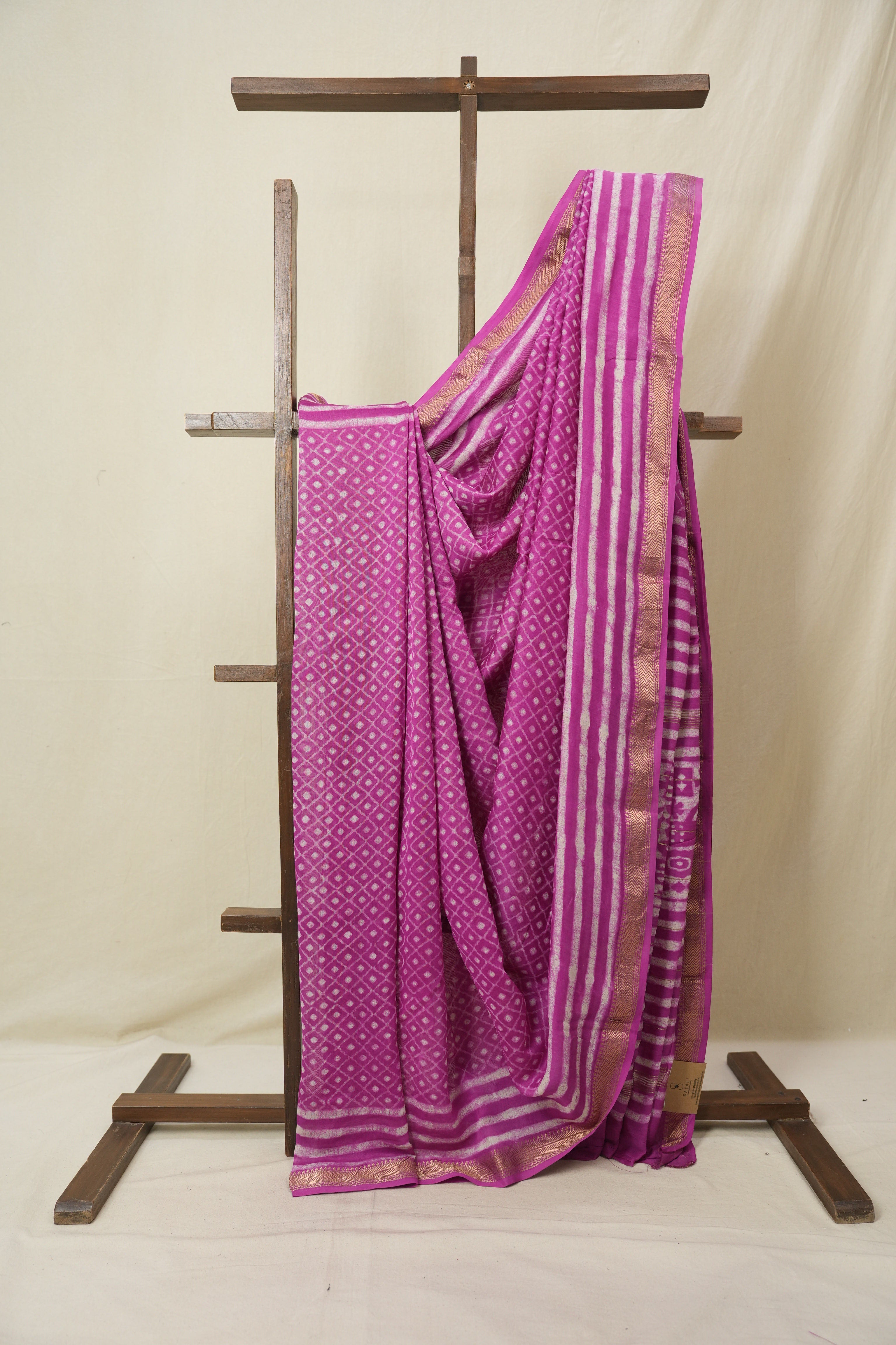 Pink HBP Cotton Silk Saree With Maheshwari Border - SRPCSS1603