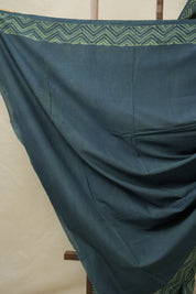 Olive Green Yellow HBP Cotton Saree - SROGYCS3106