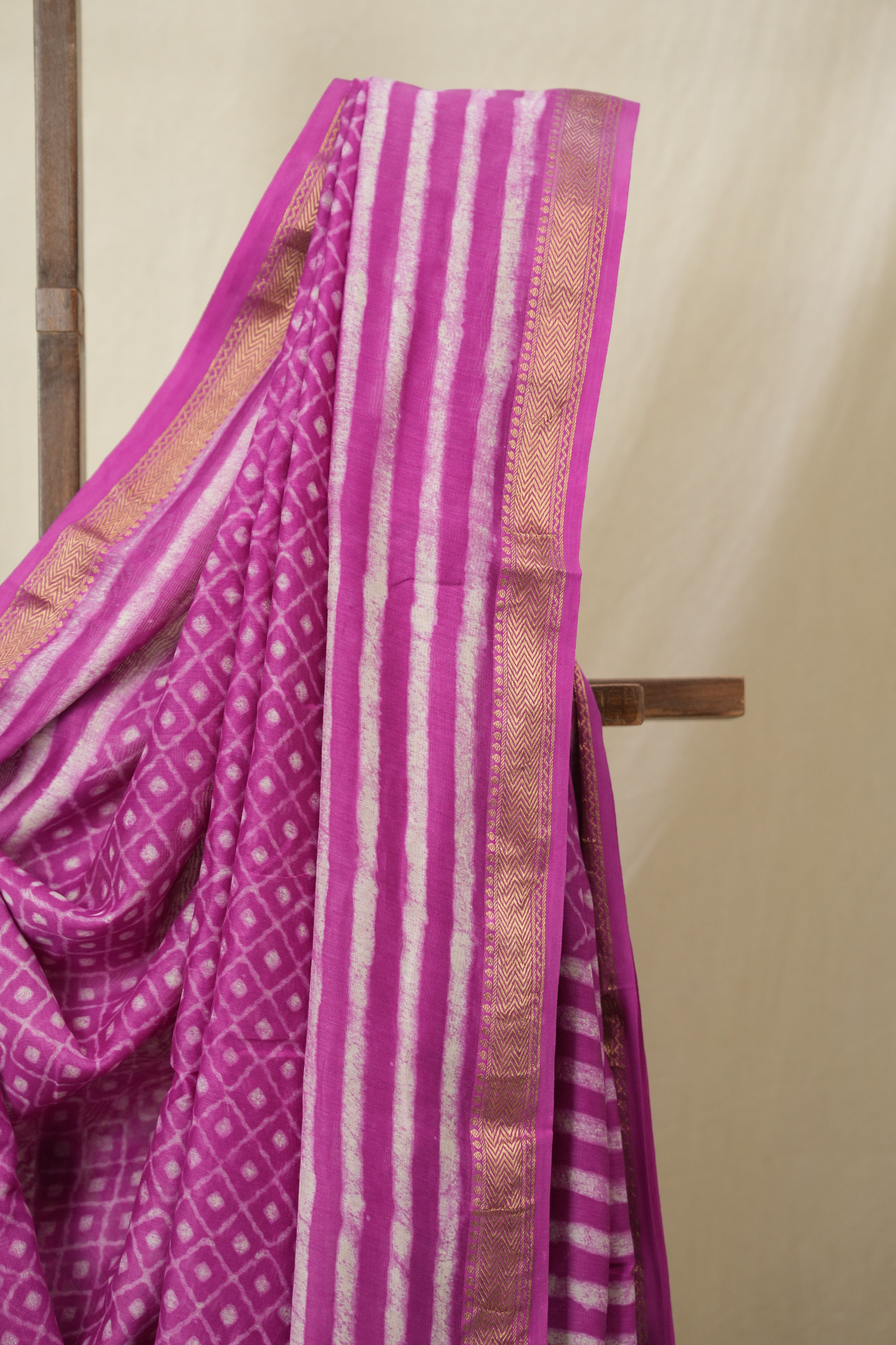 Pink HBP Cotton Silk Saree With Maheshwari Border - SRPCSS1603