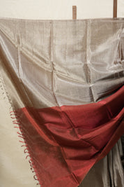 Maroon-Umber Chanderi Tissue Silk Saree-SRMUCTSS116