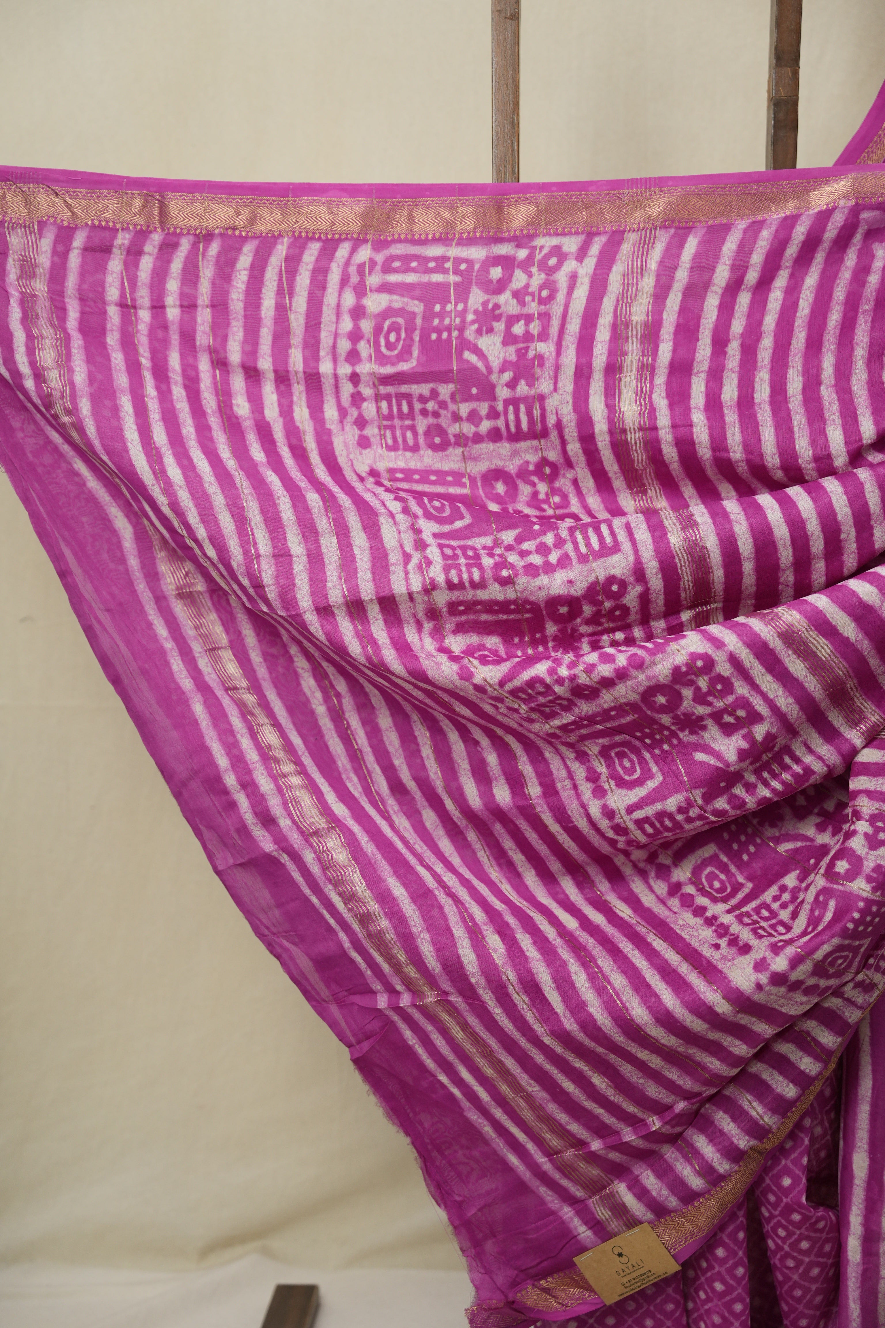 Pink HBP Cotton Silk Saree With Maheshwari Border - SRPCSS1603