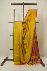 Yellow Maheshwari Saree - SRYMS1157