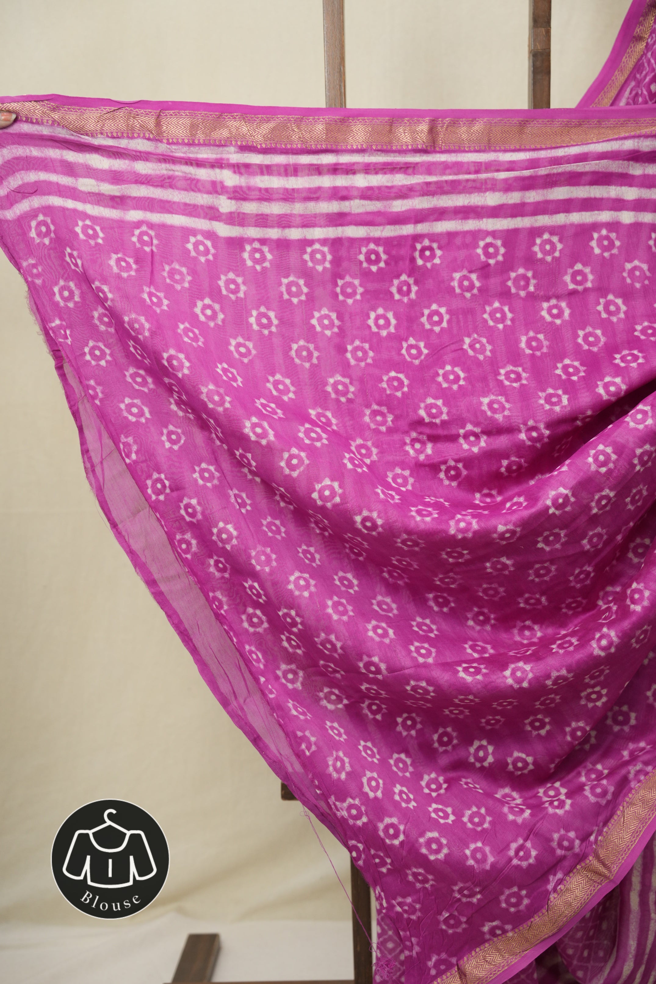 Pink HBP Cotton Silk Saree With Maheshwari Border - SRPCSS1603