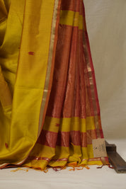 Yellow Maheshwari Saree - SRYMS1157