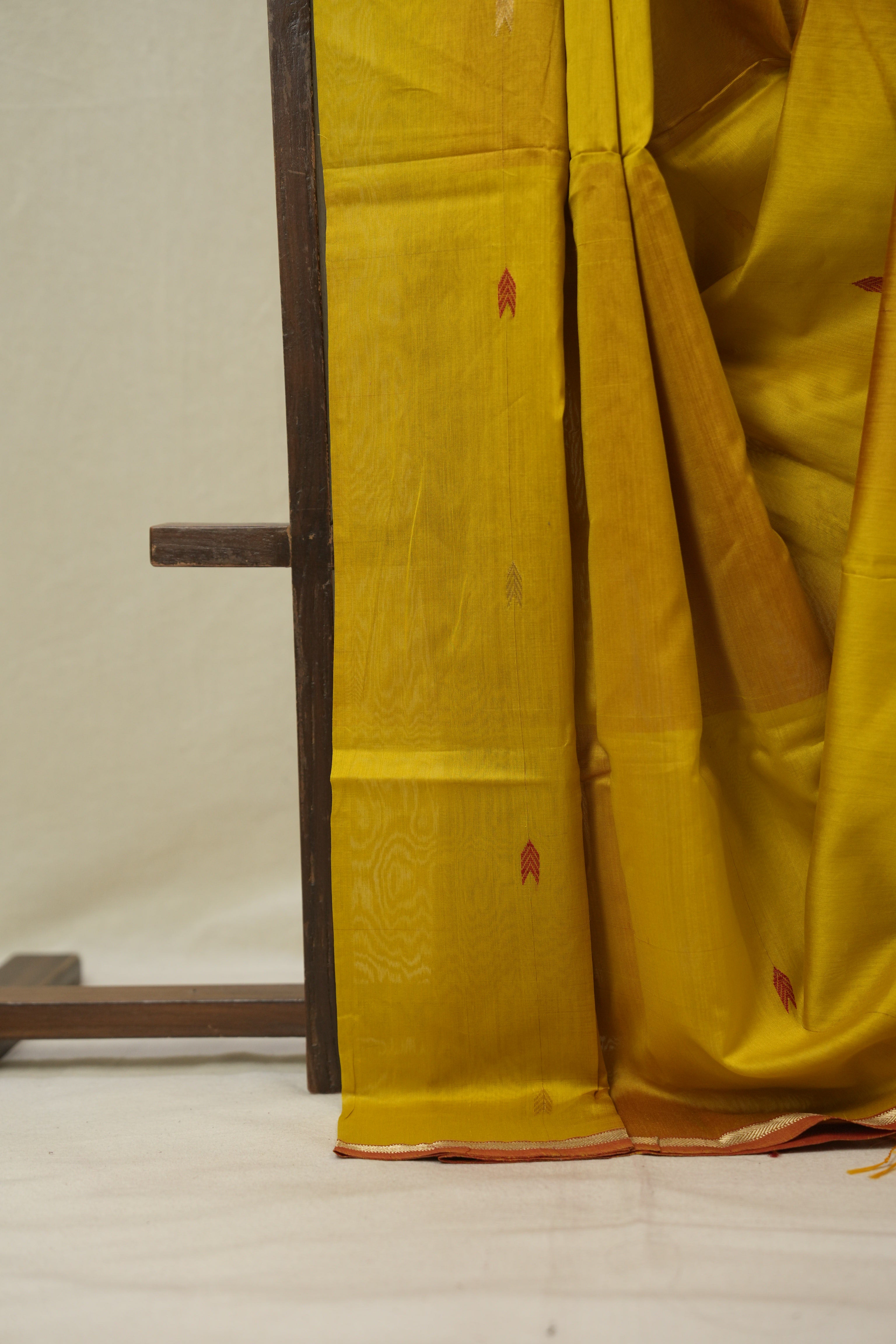 Yellow Maheshwari Saree - SRYMS1157