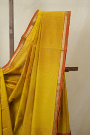 Yellow Maheshwari Saree - SRYMS1157