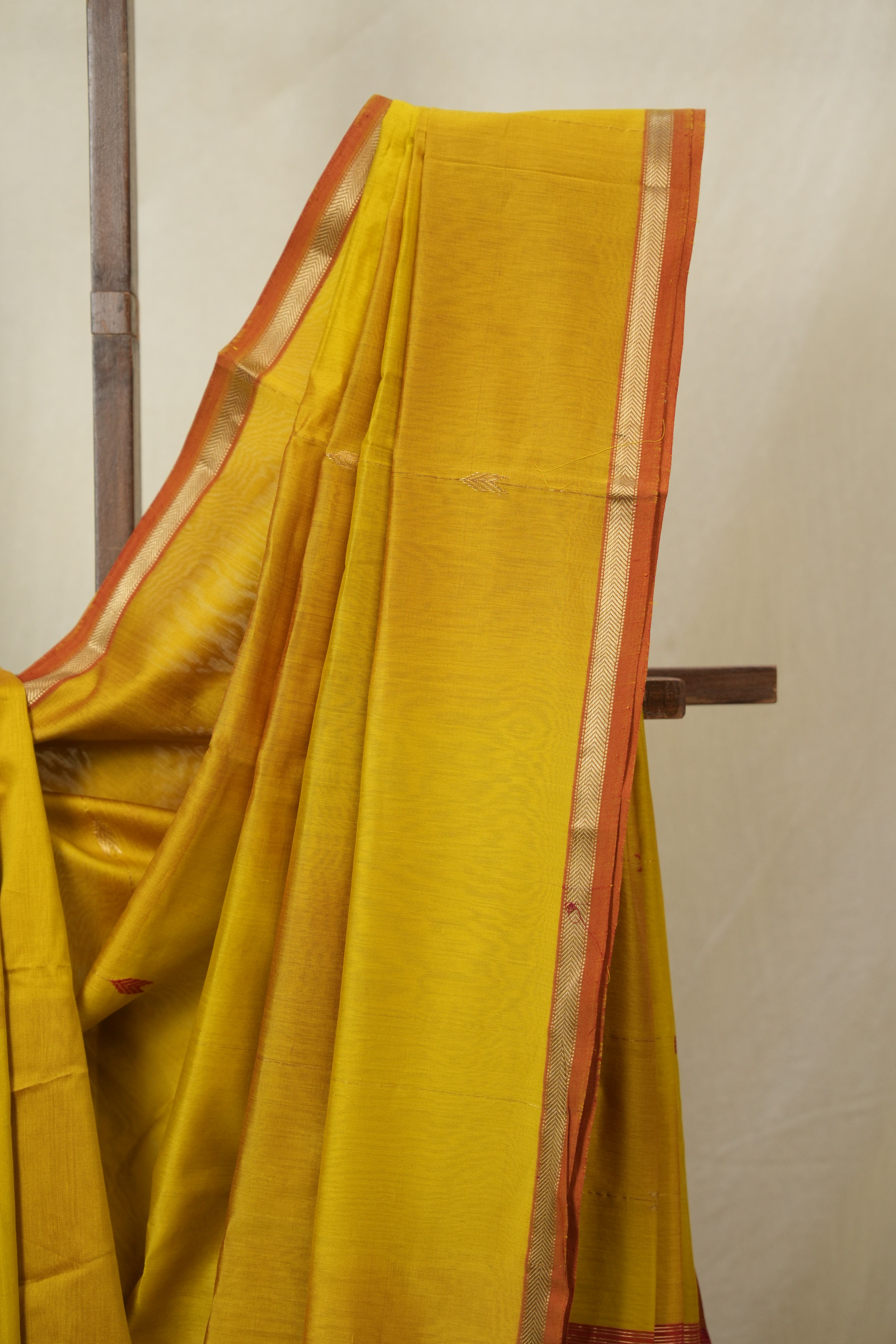 Yellow Maheshwari Saree - SRYMS1157