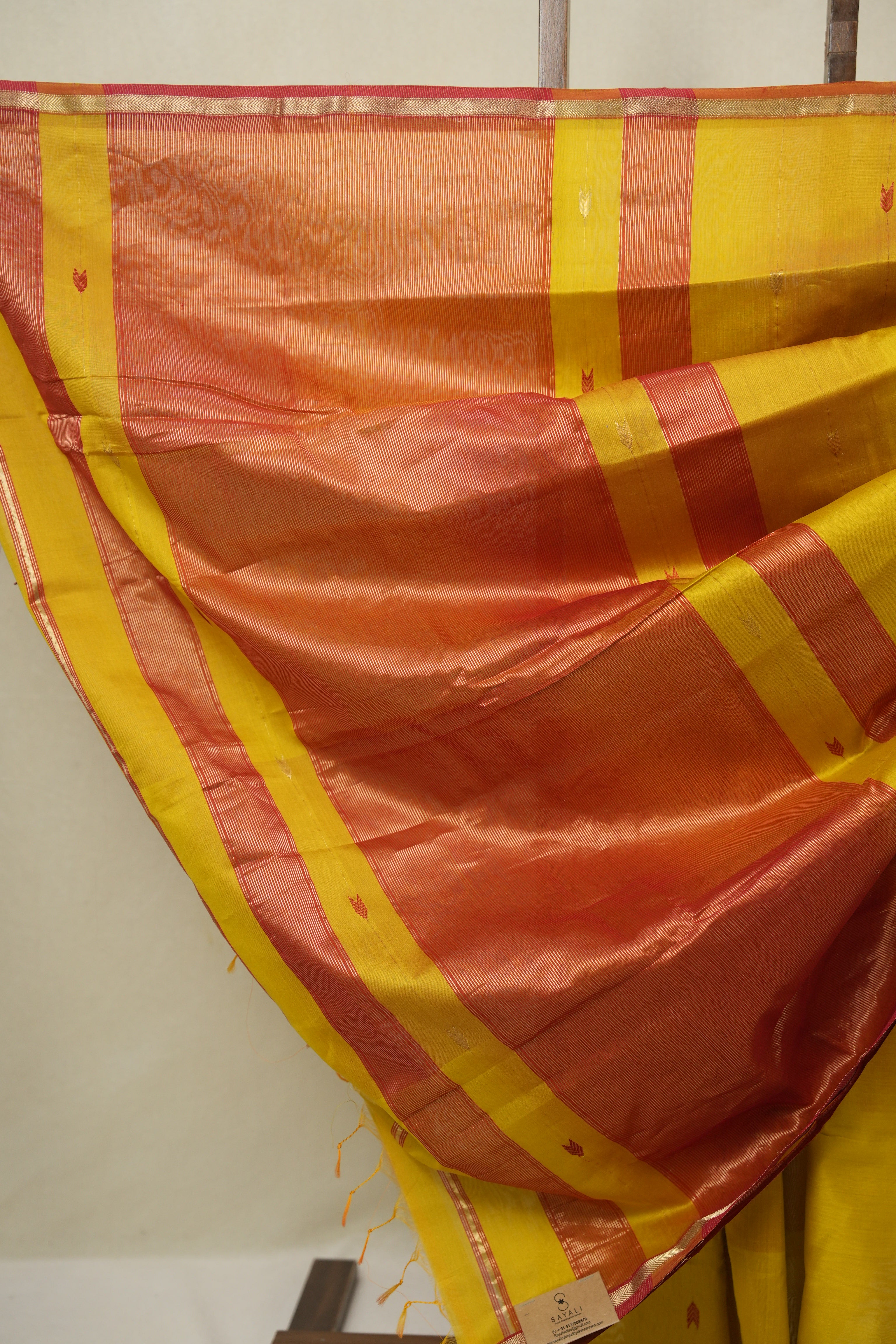 Yellow Maheshwari Saree - SRYMS1157