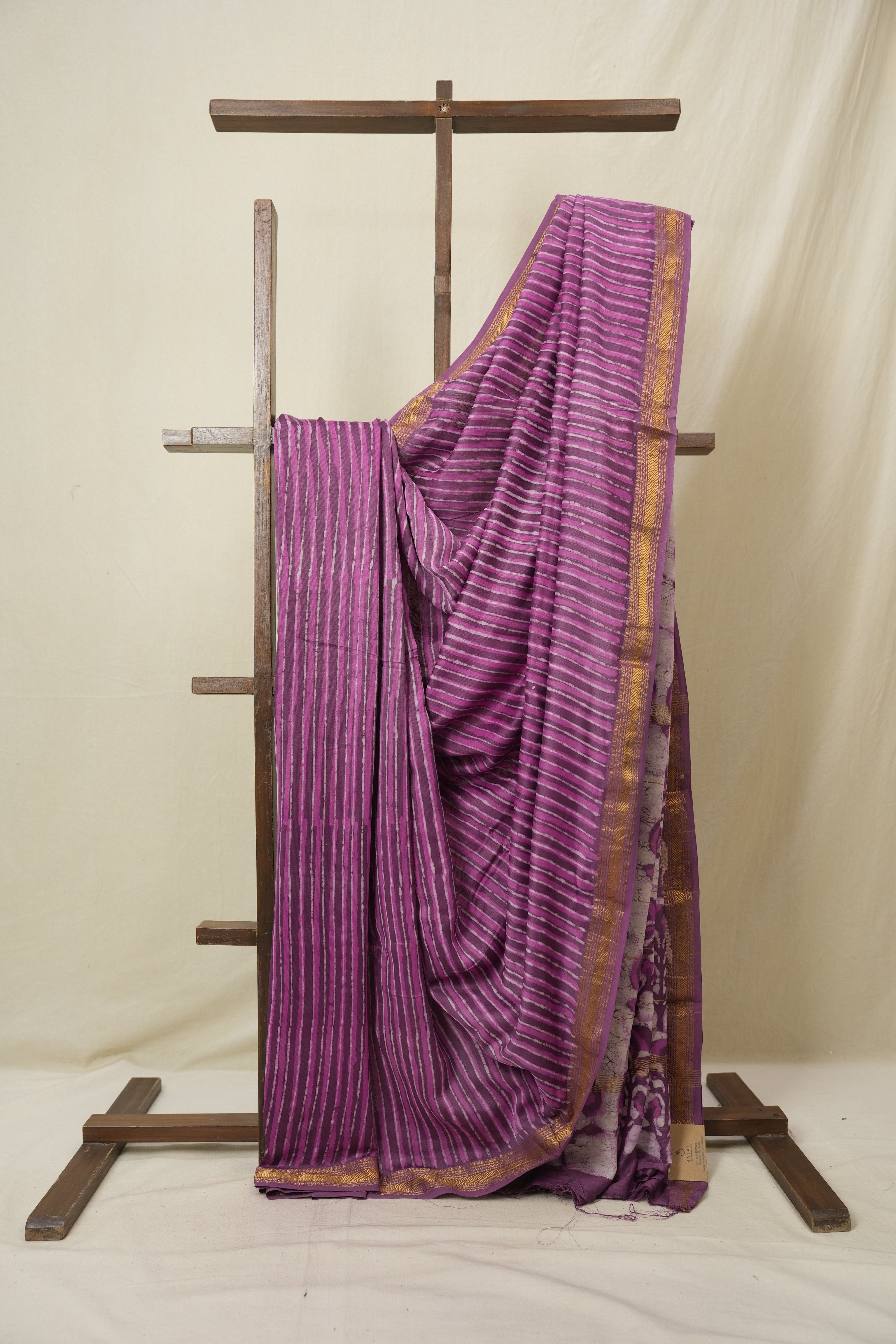 Dusty Pink HBP Cotton Silk Saree With Maheshwari Border - SRDPCSS1574