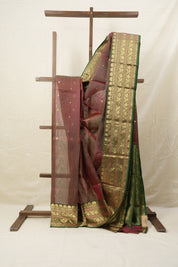 Two Tone Red Chanderi Silk Saree-SRTTRCSS58