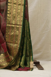Two Tone Red Chanderi Silk Saree-SRTTRCSS58