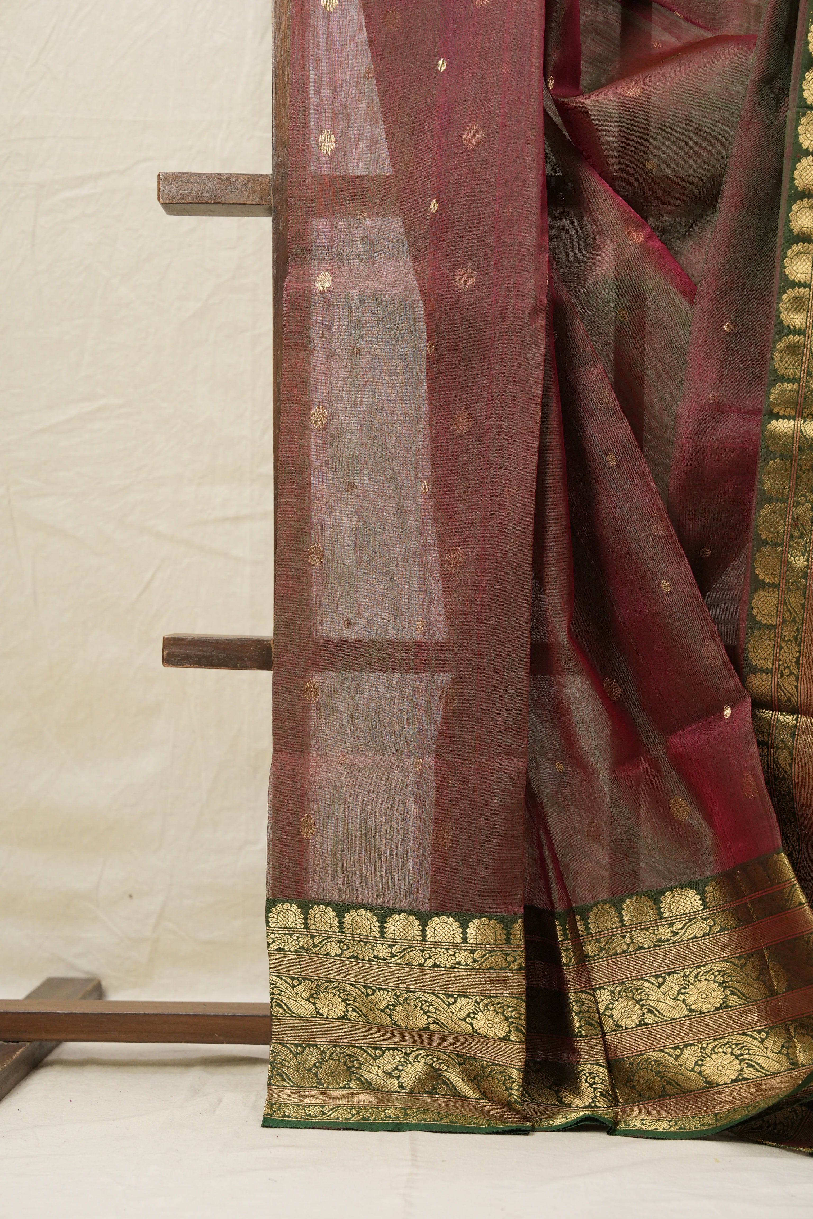 Two Tone Red Chanderi Silk Saree-SRTTRCSS58
