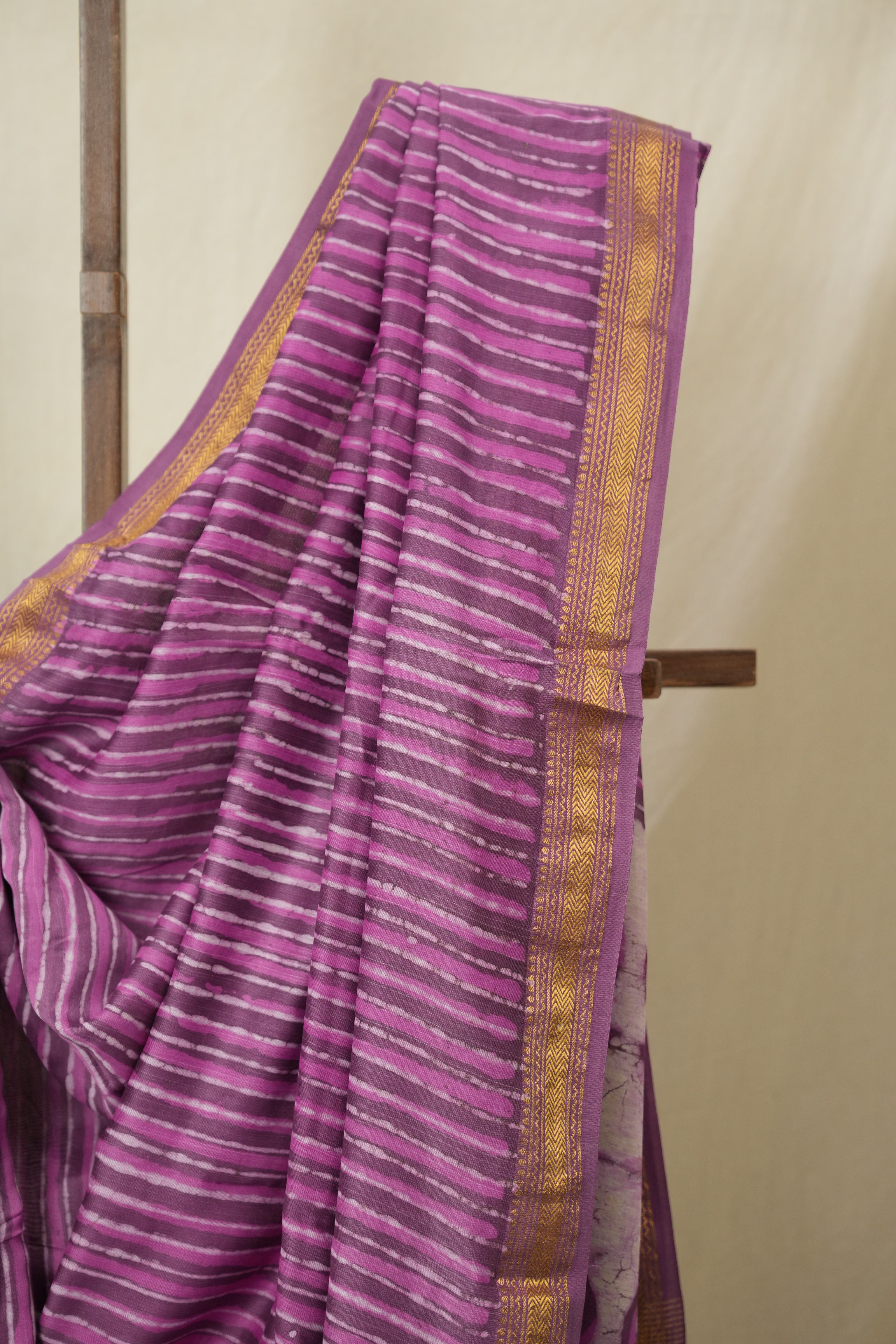 Dusty Pink HBP Cotton Silk Saree With Maheshwari Border - SRDPCSS1574