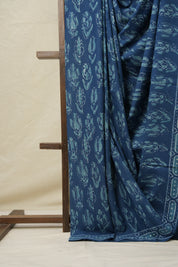 Teal Blue HBP Cotton Saree - SRTBCS3105