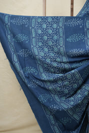 Teal Blue HBP Cotton Saree - SRTBCS3105