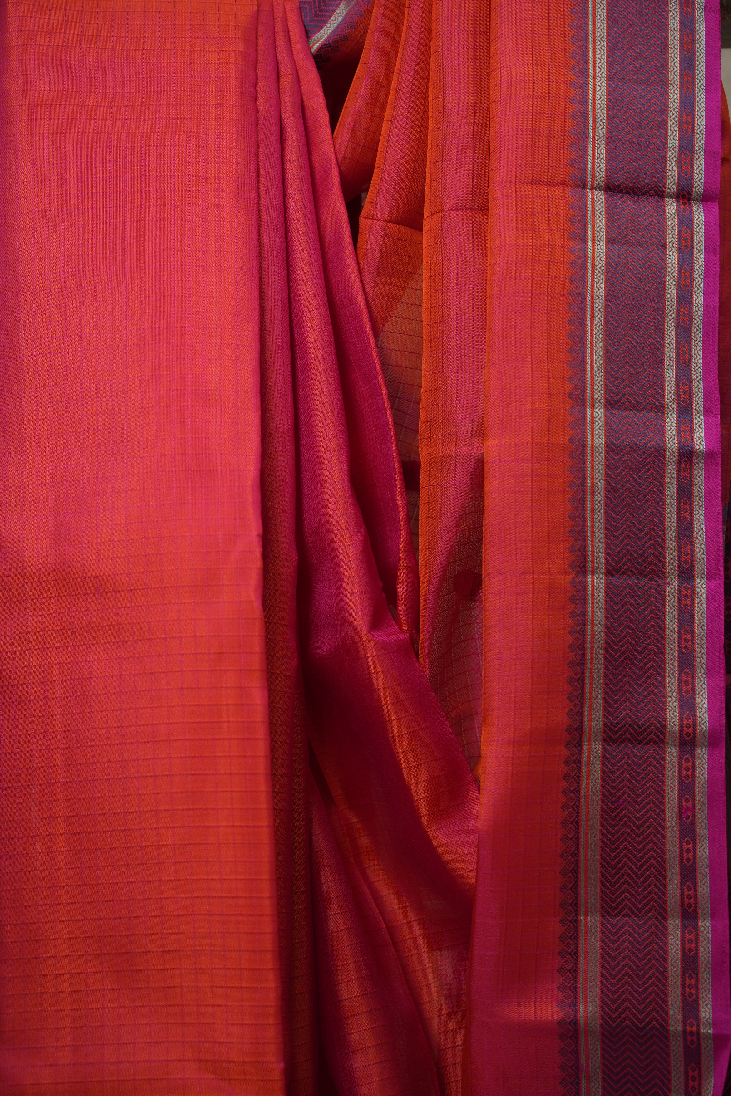 Two Tone Pink Kanjivaram Silk Sarees - SRTTPKSS958