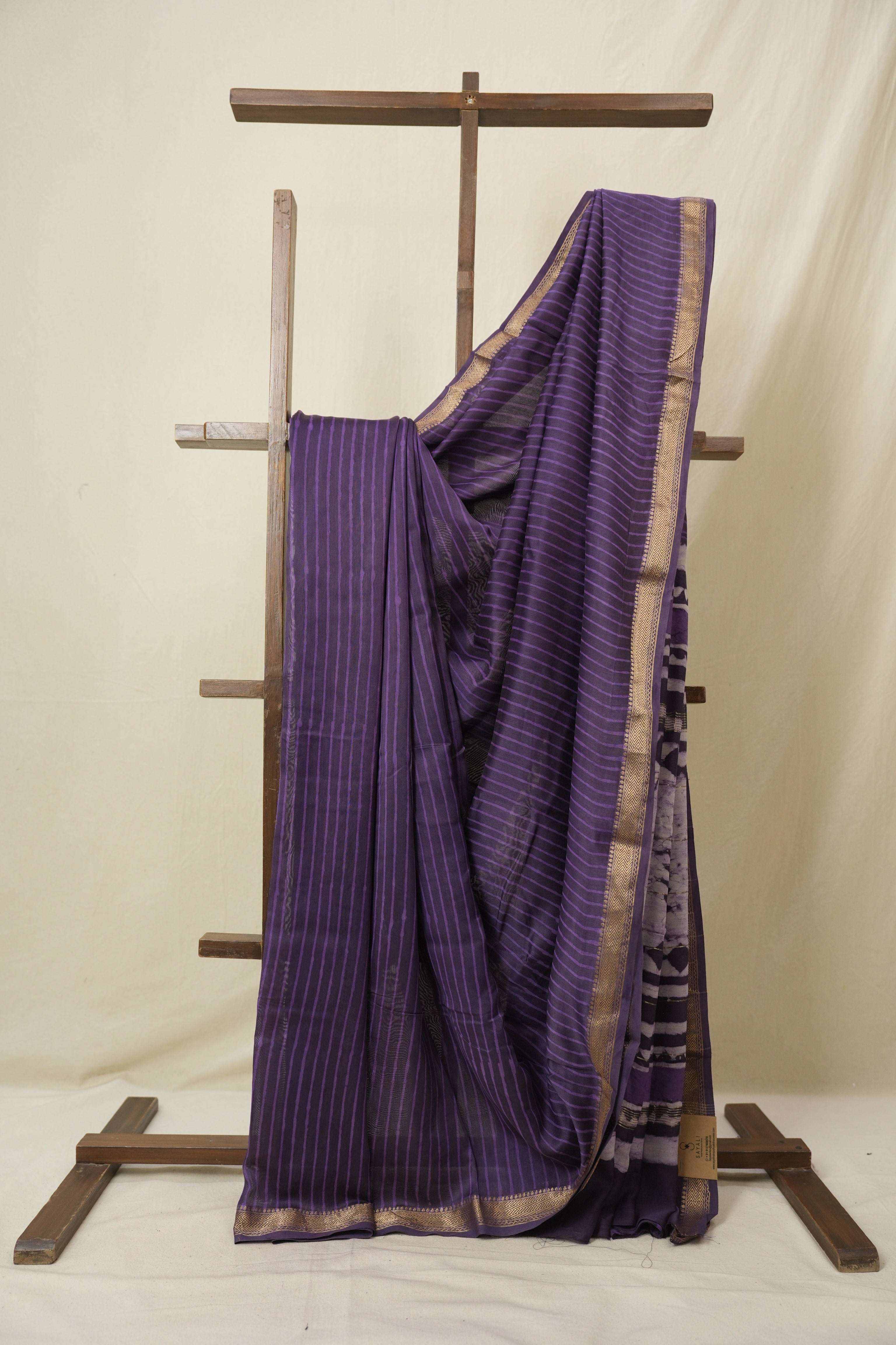 Purple HBP Cotton Silk Saree With Maheshwari Border - SRPCSS1573