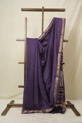 Purple HBP Cotton Silk Saree With Maheshwari Border - SRPCSS1573