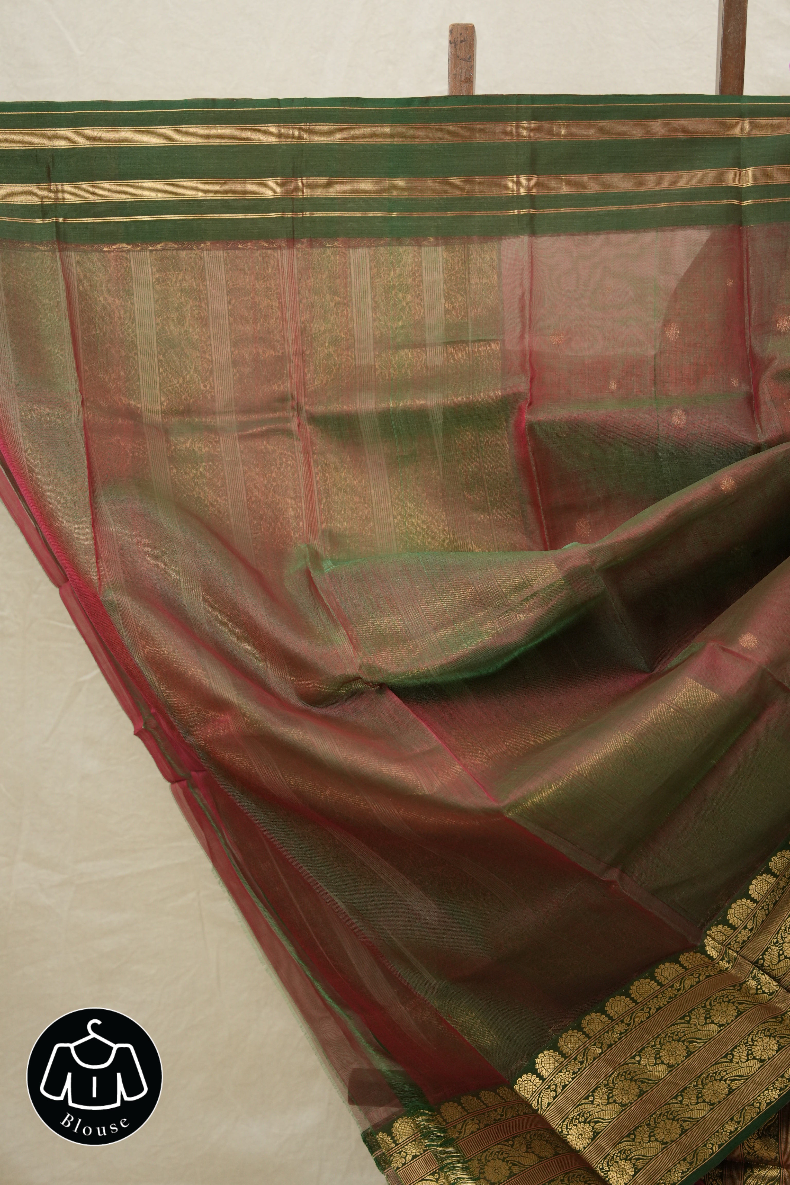 Two Tone Red Chanderi Silk Saree-SRTTRCSS58