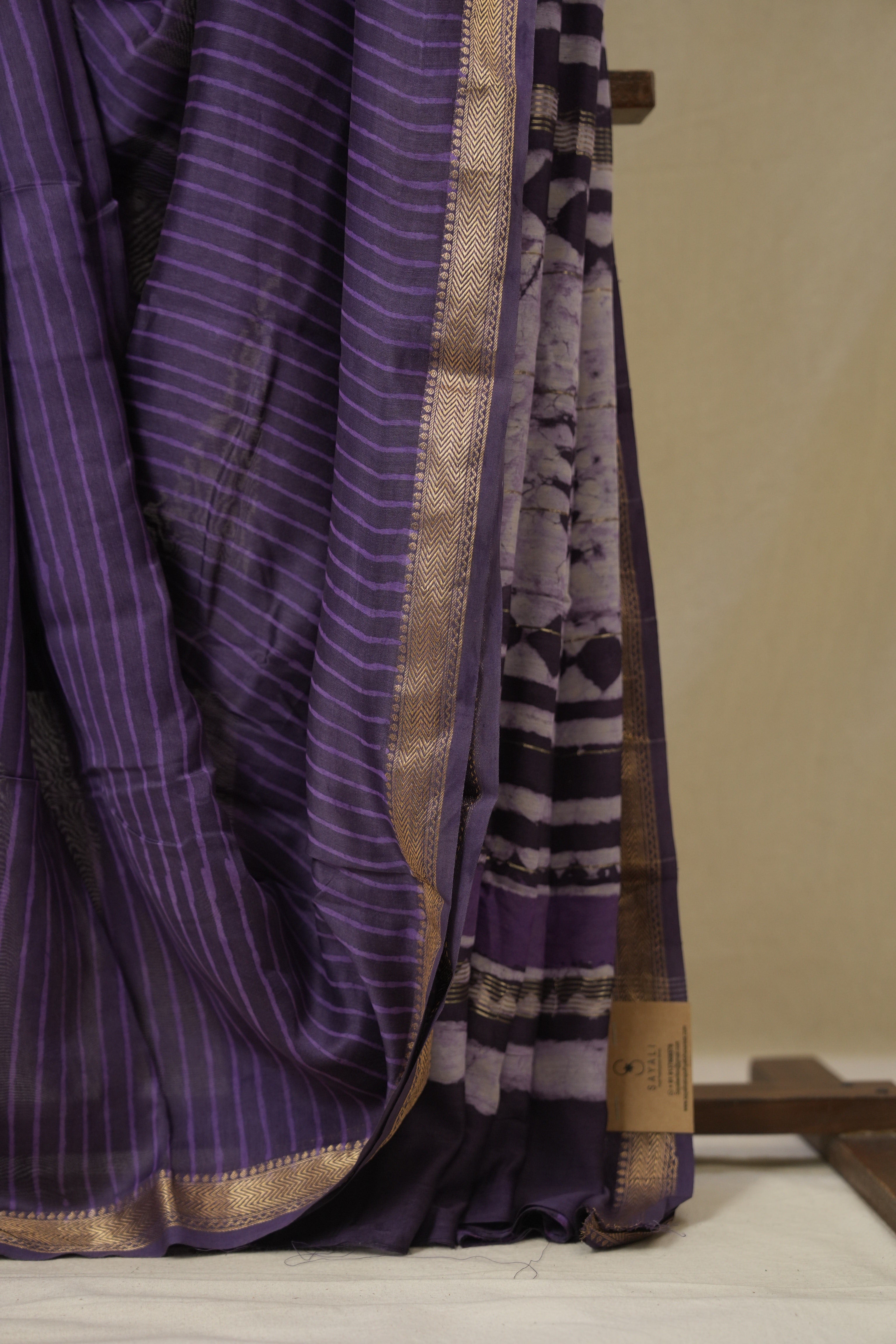 Purple HBP Cotton Silk Saree With Maheshwari Border - SRPCSS1573