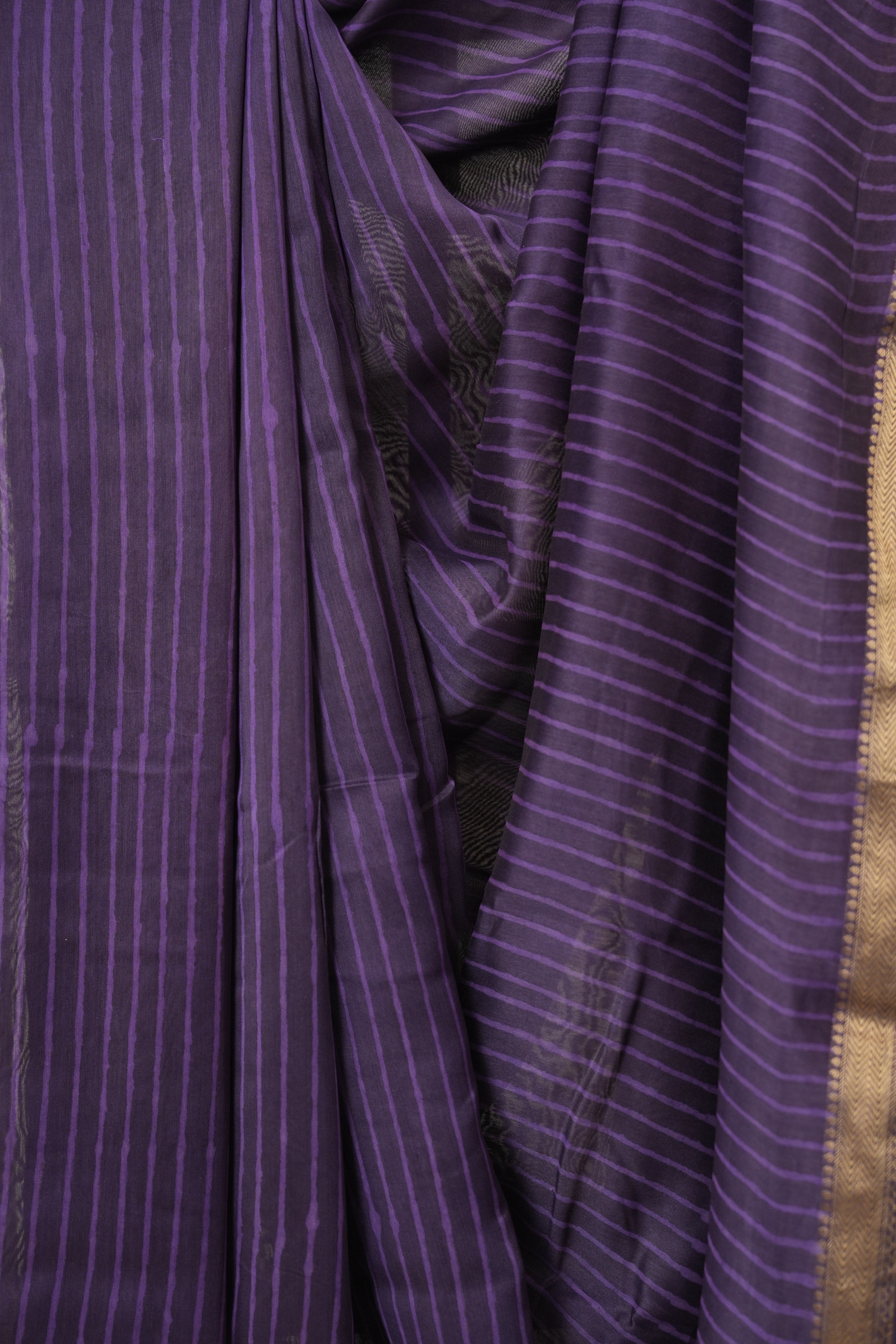 Purple HBP Cotton Silk Saree With Maheshwari Border - SRPCSS1573
