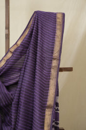 Purple HBP Cotton Silk Saree With Maheshwari Border - SRPCSS1573