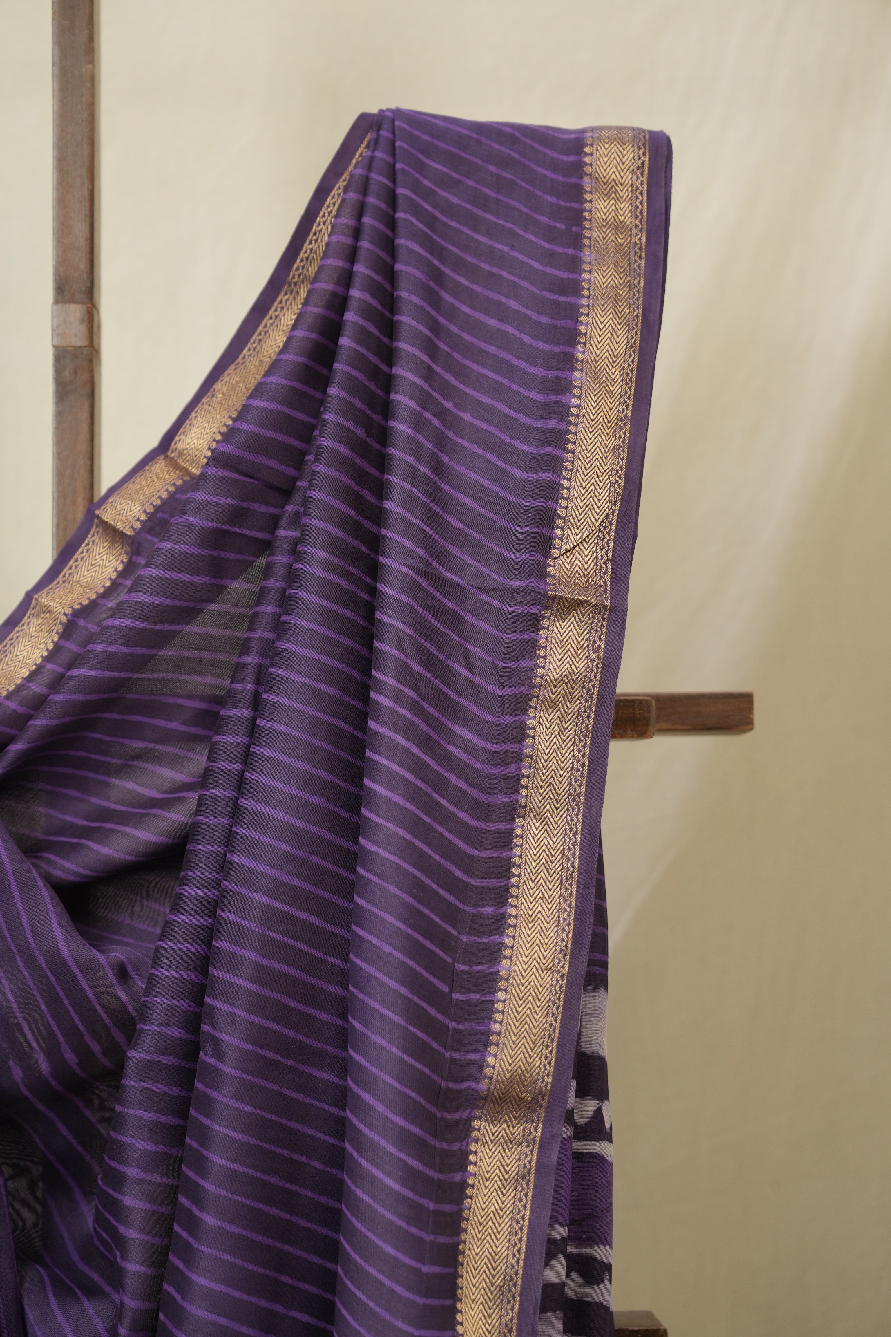 Purple HBP Cotton Silk Saree With Maheshwari Border - SRPCSS1573