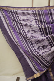 Purple HBP Cotton Silk Saree With Maheshwari Border - SRPCSS1573