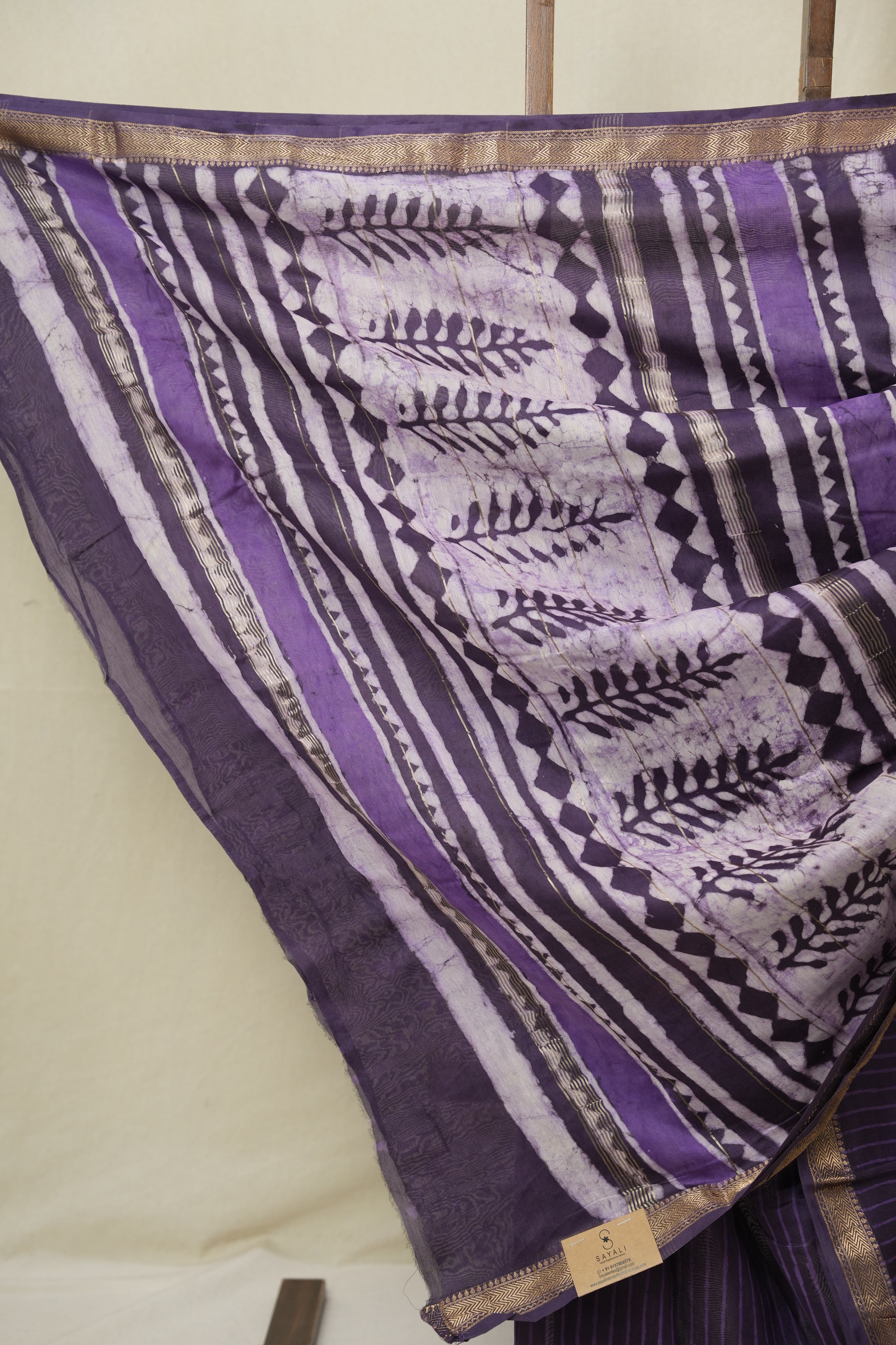 Purple HBP Cotton Silk Saree With Maheshwari Border - SRPCSS1573