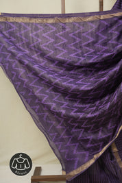 Purple HBP Cotton Silk Saree With Maheshwari Border - SRPCSS1573
