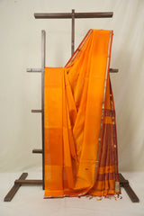 Orange Maheshwari Saree - SROMS1155