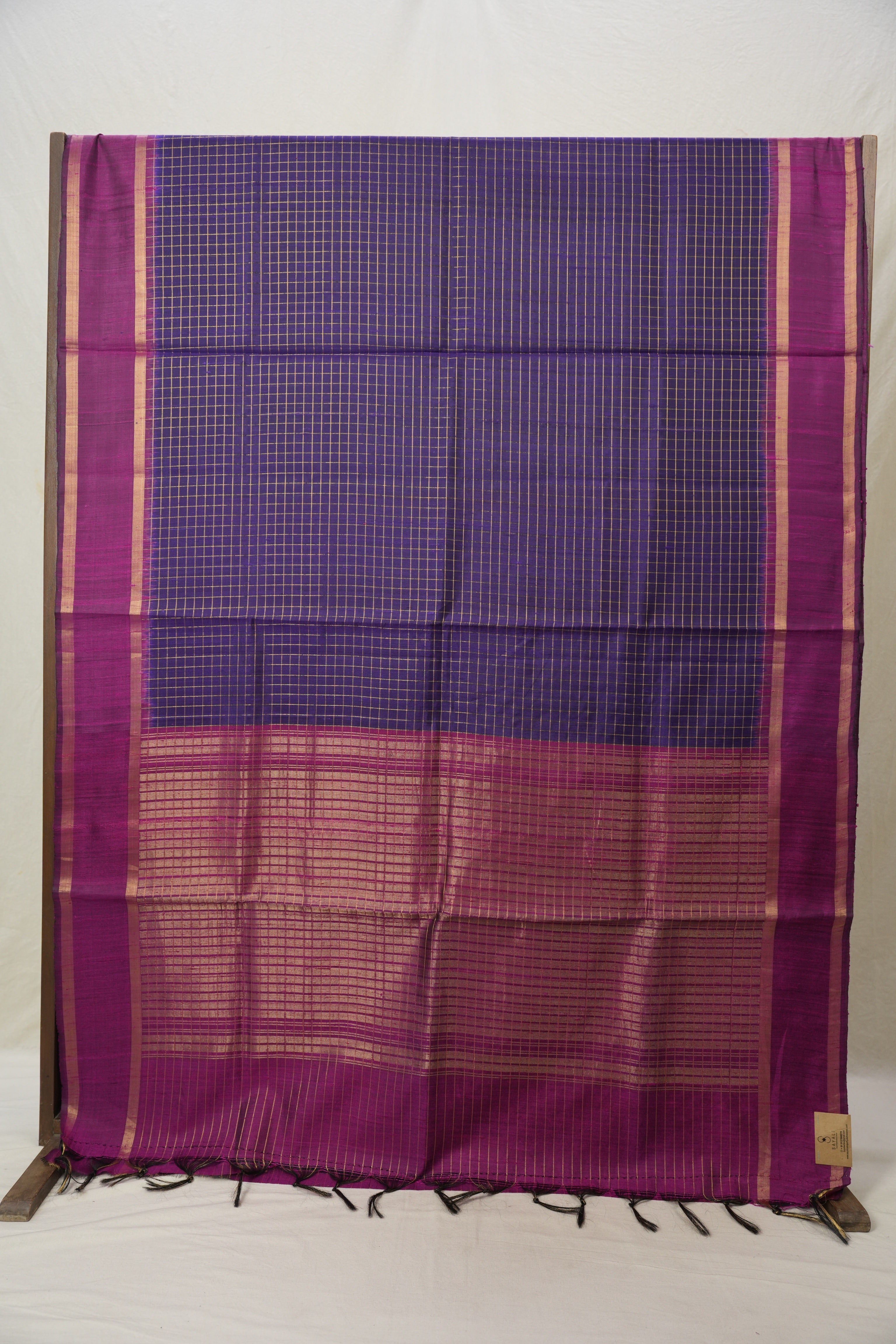 Navy Blue Raw Silk Saree - SRNBRSS847