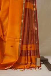Orange Maheshwari Saree - SROMS1155