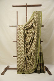 Mehandi Green HBP Cotton Saree - SRMGCS3215