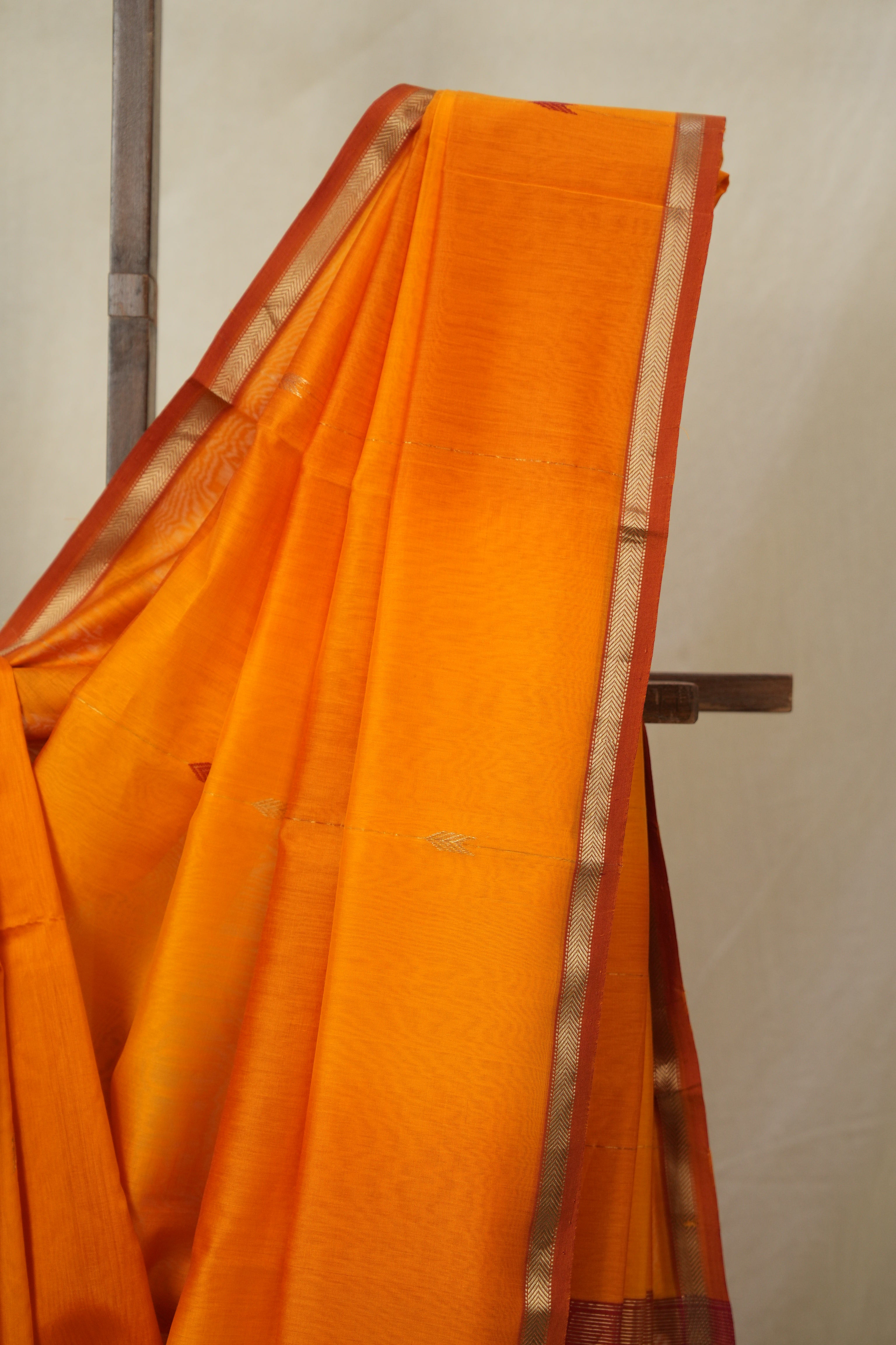 Orange Maheshwari Saree - SROMS1155