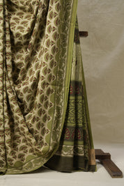 Mehandi Green HBP Cotton Saree - SRMGCS3215