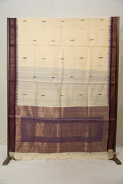 Cream Raw Silk Saree - SRCRSS876